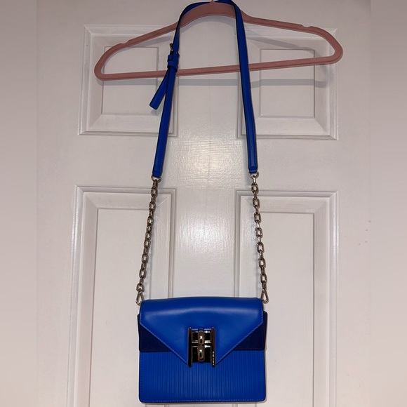 🌟 Henrí Bendel Plaza Colorblock Crossbody – Victoria Blue / Eclipse – New🌟 - Picture 12 of 15